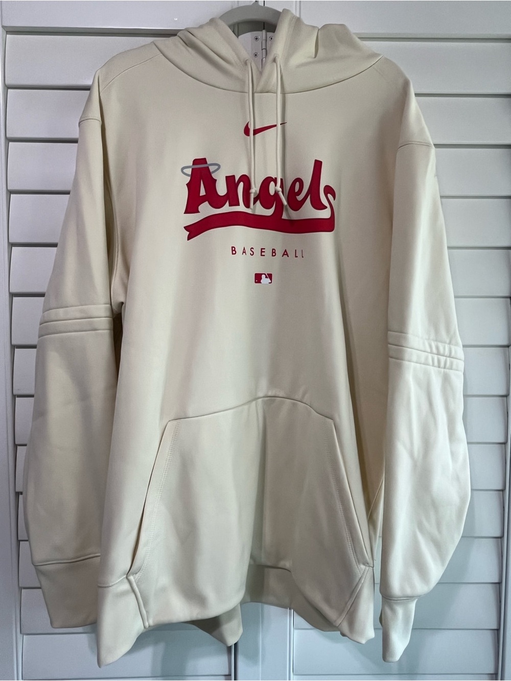 Nike Cream Angels Baseball Crewneck Hoodie with Red Logo